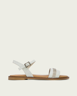 SANDALIA PLANA PIEL BLANCO AMANDA