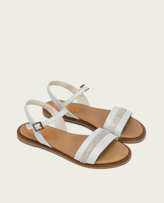 SANDALIA PLANA PIEL BLANCO AMANDA