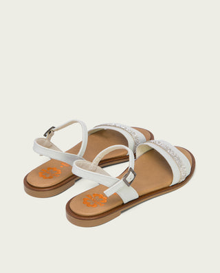 SANDALIA PLANA PIEL BLANCO AMANDA