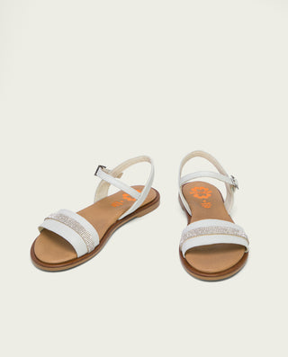 SANDALIA PLANA PIEL BLANCO AMANDA