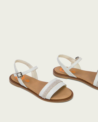 SANDALIA PLANA PIEL BLANCO AMANDA