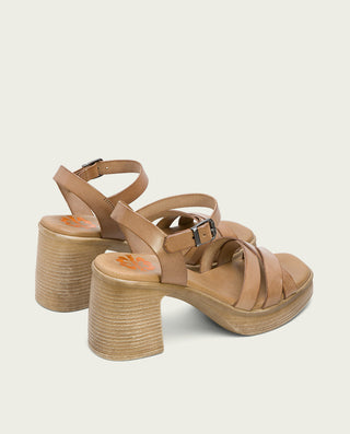 SANDALIA TACON PIEL TAUPE ISIS