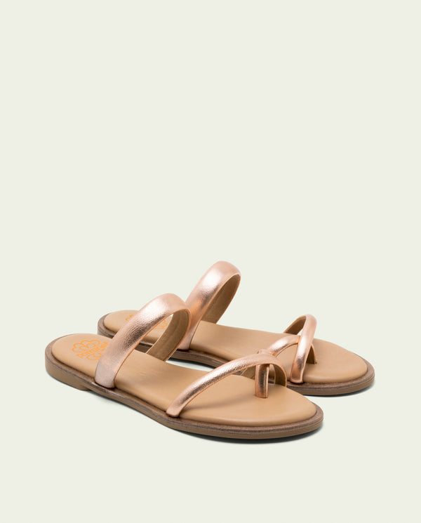SANDALIA ESCLAVA PLANA PIEL CAMILA ROSÉ
