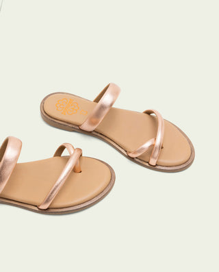 SANDALIA ESCLAVA PLANA PIEL CAMILA ROSÉ