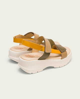 SANDALIA DEPORTIVA DE PLATAFORMA MOSTAZA KAKI NATALIA