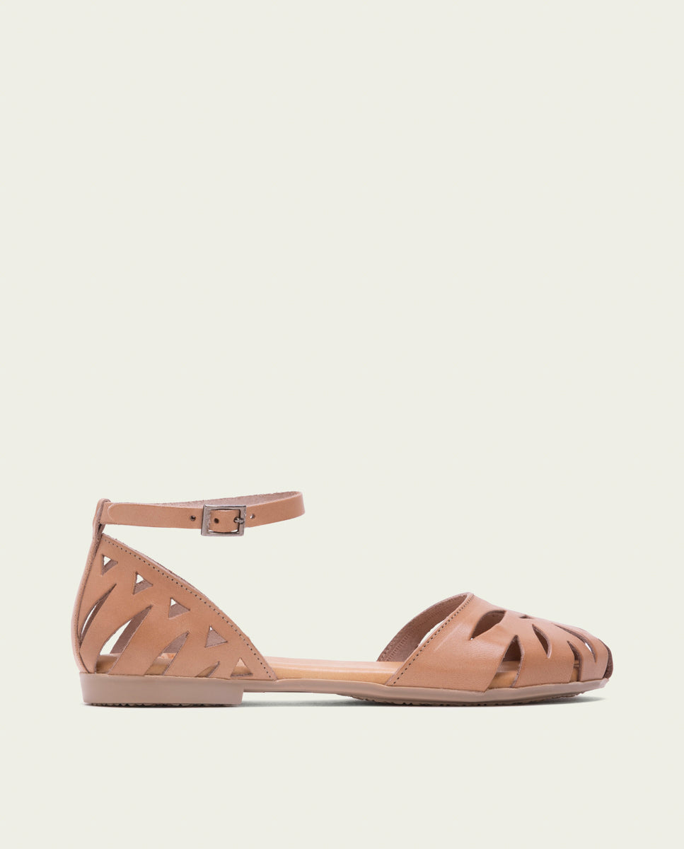 Sandalia plana piel Alice taupe