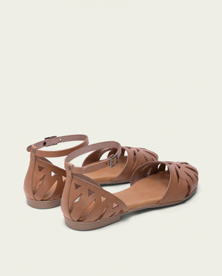 SANDALIA PLANA PIEL ALICE TAUPE