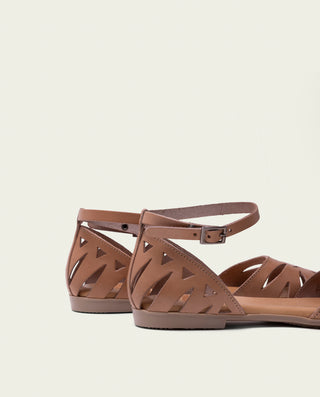 SANDALIA PLANA PIEL ALICE TAUPE