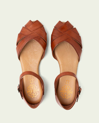 SANDALIA PLANA PIEL ALBA CUERO