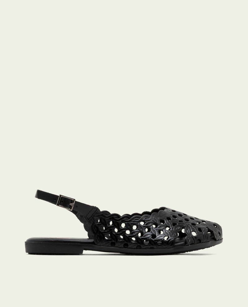 SANDALIA PLANA PIEL ÁGATA NEGRO