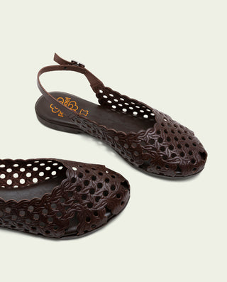 SANDALIA PLANA PIEL ÁGATA MOKA