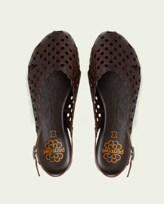 SANDALIA PLANA PIEL ÁGATA MOKA