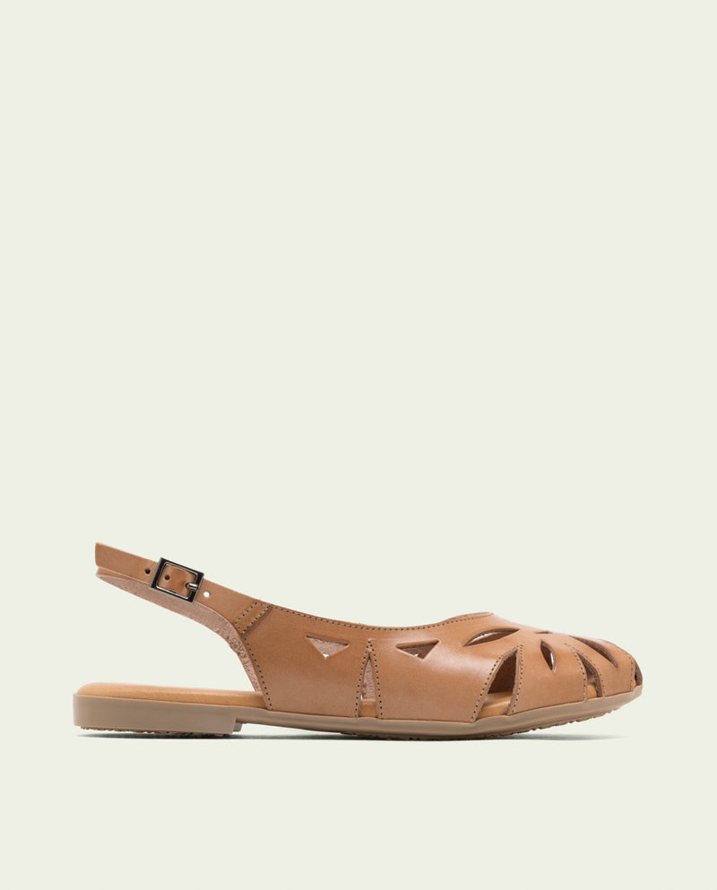SANDALIA PLANA PIEL ANDREA TAUPE