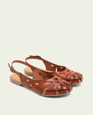 SANDALIA PLANA PIEL ANDREA CUERO