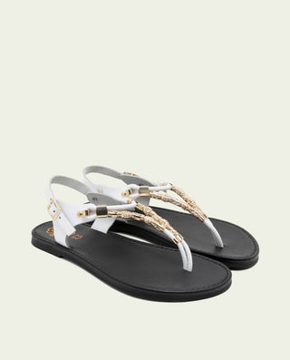 Sandalia esclava piel Ada blanco