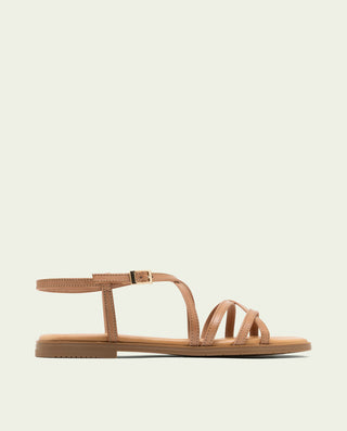 Sandalia plana de piel Bonnie taupe