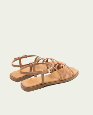 Sandalia plana de piel Bonnie taupe