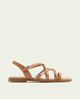 Sandalia plana de piel de tiras con tachuelas Blair taupe