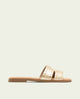Sandalia plana de piel con tachuelas Becca oro