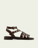 Sandalia plana de piel con tachuelas Catalina moka