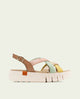 Sandalia de cuña de piel Daniela taupe colores