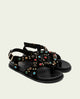 Sandalia plana de piel esclava Harper negro
