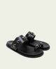 Sandalia plana de piel de tiras Hadid negro
