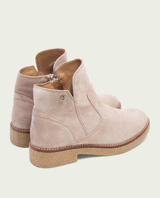 BOTINES PLANOS ARENA CON CREMALLERA VALERIE