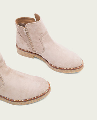 BOTINES PLANOS ARENA CON CREMALLERA VALERIE