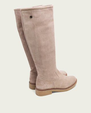 BOTAS ALTAS PLANAS ARENA CON CREMALLERA VEGA