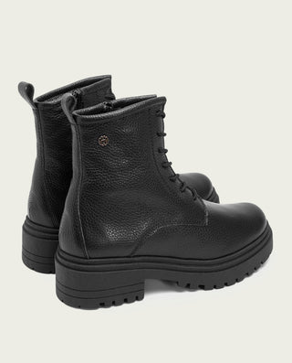 BOTINES PIEL NEGROS ACORDONADOS SIMONA
