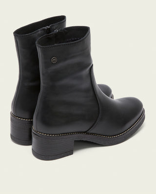 BOTINES PLANOS NEGROS CON CREMALLERA PAX