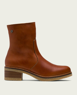BOTINES PLANOS CUERO CON CREMALLERA PAX