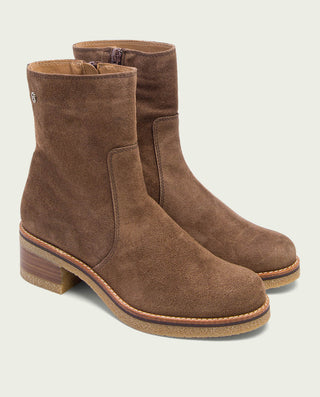 BOTINES PLANOS MOKA CON CREMALLERA PALMA