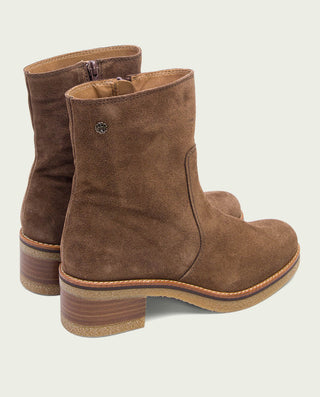 BOTINES PLANOS MOKA CON CREMALLERA PALMA