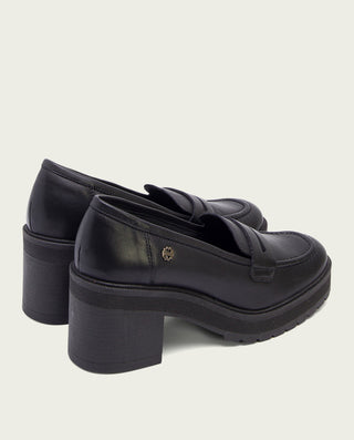 MOCASINES DE TACÓN NEGROS  RAHEL