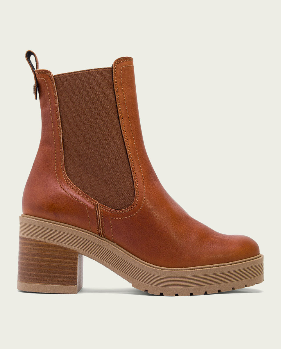 Botines De Tac n Cuero Con Elasticos Raia PORRONET