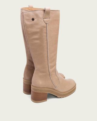 BOTAS DE TACÓN TAUPE CON CREMALLERA RIVA