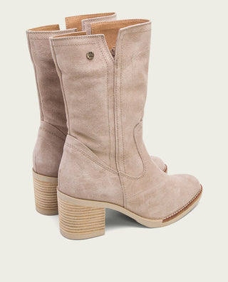BOTAS DE TACÓN ARENA CON CREMALLERA NIA