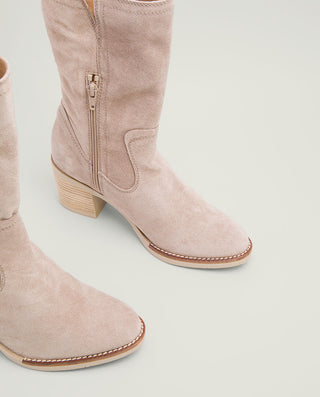 BOTAS DE TACÓN ARENA CON CREMALLERA NIA