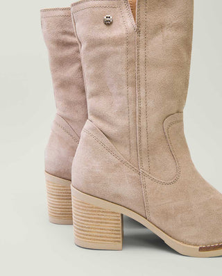 BOTAS DE TACÓN ARENA CON CREMALLERA NIA