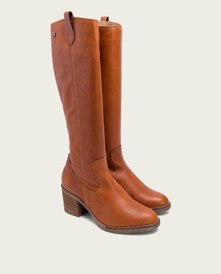 BOTAS DE TACÓN CUERO CON CREMALLERA NINA