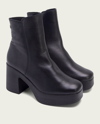 BOTINES DE TACÓN NEGRO CON CREMALLERA LIA