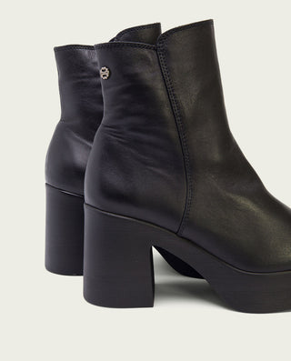 BOTINES DE TACÓN NEGRO CON CREMALLERA LIA