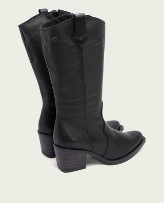BOTAS COWBOY NEGRA CON CREMALLERA JULIA