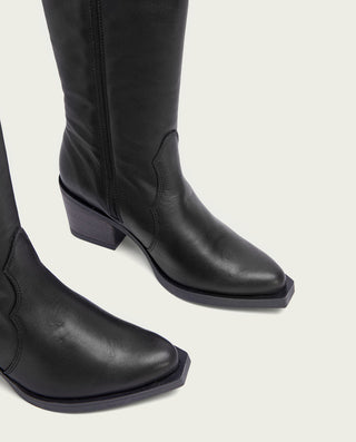 BOTAS COWBOY NEGRA CON CREMALLERA JULIA