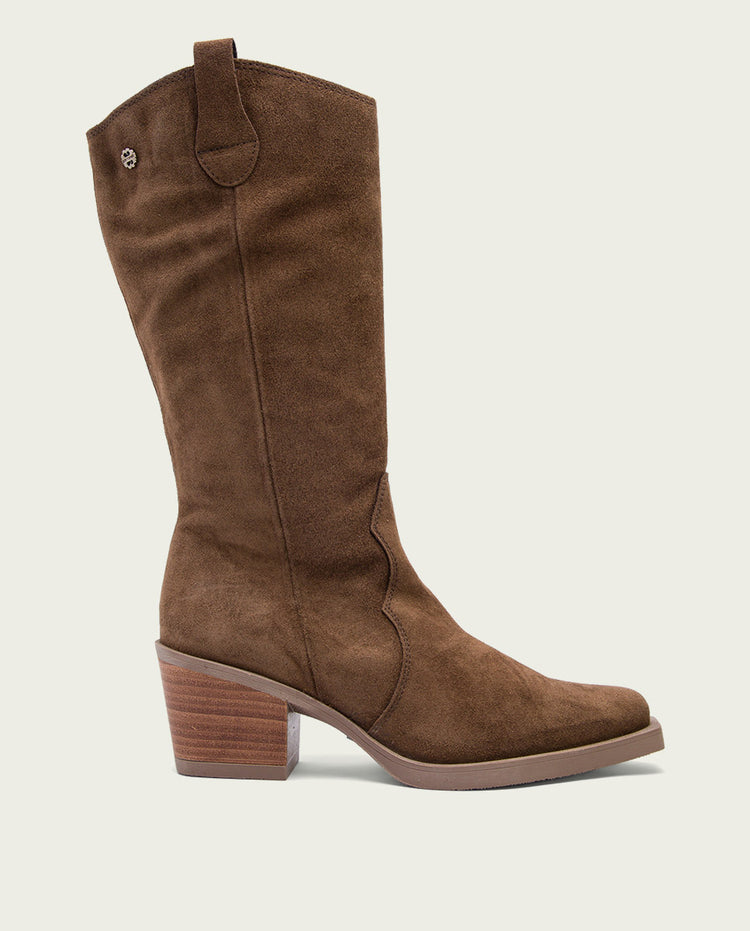 Botas De Mujer Porronet - Cuero Exterior, Forro Interior, Suela De Caucho, Cremallera, Sin Tacón