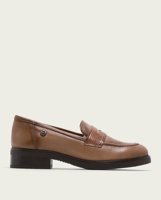 MOCASINES DE PIEL TAUPE EVA