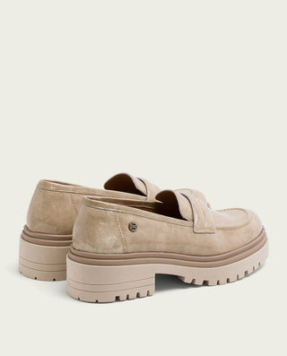 MOCASINES DE PIEL CHAROL TAUPE FAYE