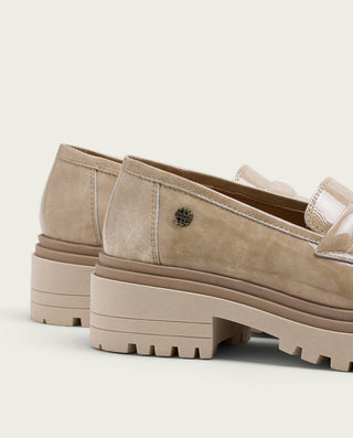 MOCASINES DE PIEL CHAROL TAUPE FAYE
